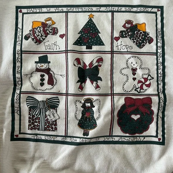 Festive White Sweatshirt with Holiday Graphics - Picture 2 of 6
